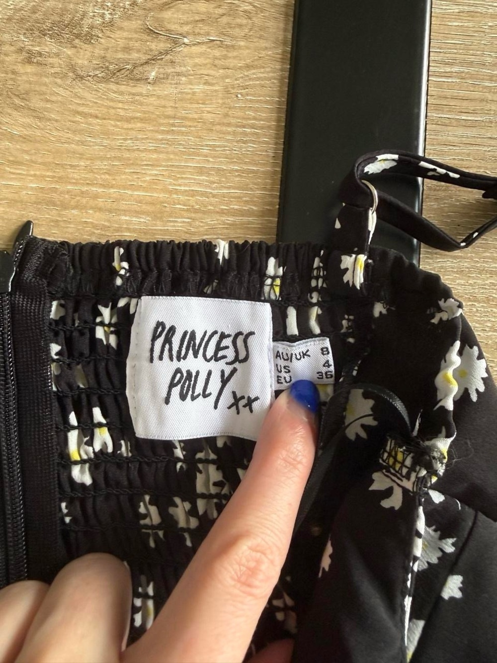 Princess Polly Black & White Floral Spaghetti-Strap Mini Dress - Picture 4 of 4